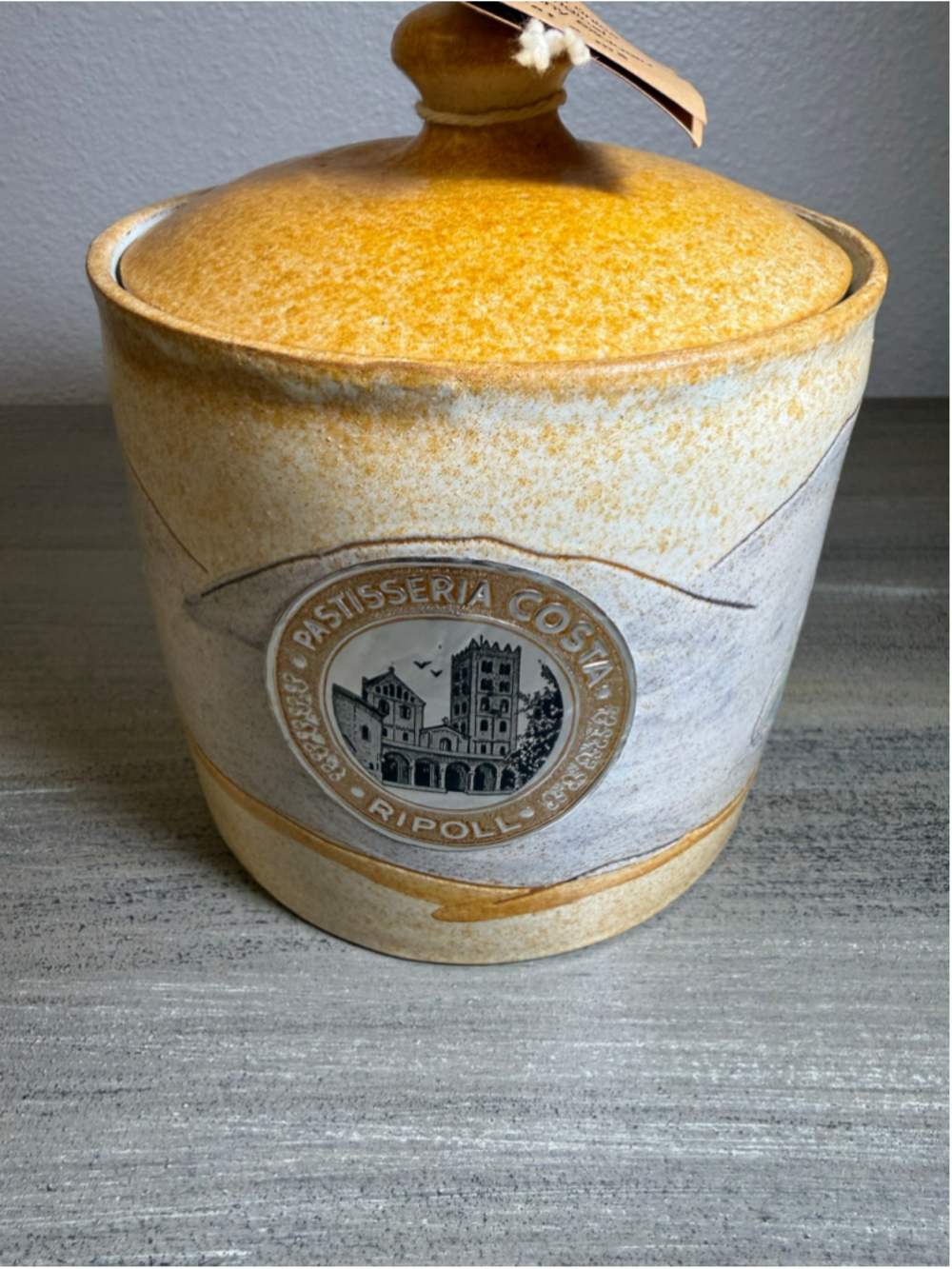 Vtg Pastisseria Costa Ripoll Spain Art Pottery Canister Jar Signed Albert Mofijo